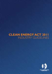 Clean Energy Act 2011 Industry Guidelines Table of Contents Disclaimer  ������������������������������������������������