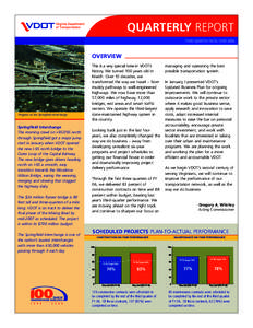 QUARTERLY REPORT THIRD QUARTER FISCAL YEAR 2006 OVERVIEW  Progress on the Springfield Interchange