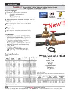 Heating Tapes  11th Edition XtremeFLEX® HSTAT Silicone Rubber Heating Tapes with Adjustable Thermostat Control