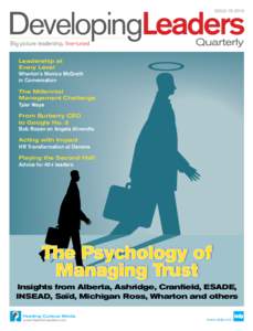 DevelopingLeaders ISSUE 18: 2015 Big picture leadership, fine-tuned  Quarterly