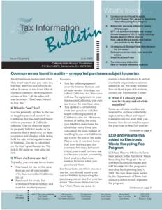 Tax Information Bulletin - June 2005