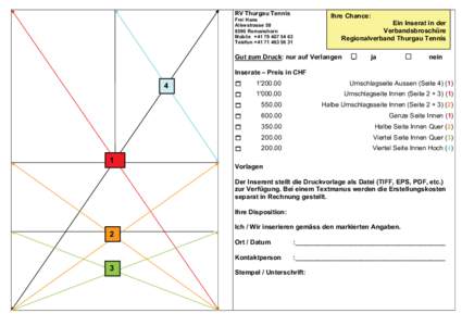 RV Thurgau Tennis  Ihre Chance: Frei Hans Alleestrasse 58