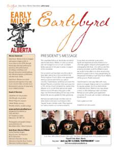Earlybyrd  Earlybyrd - Early Music Alberta NewsletterJune)