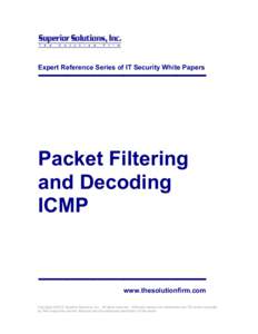 Expert Reference Series of IT Security White Papers  Packet Filtering and Decoding ICMP