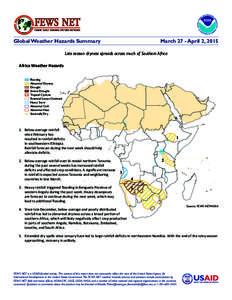 FEWS NET  FAMINE EARLY WARNING SYSTEMS NETWORK Global Weather Hazards Summary