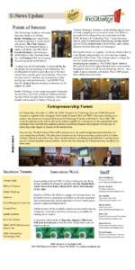 E-News Update  December 31, 2009 Points of Interest The Technology Incubator welcomes