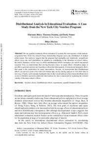 Journal of Research on Educational Effectiveness, 8: 419–450, 2015 Copyright © Taylor & Francis Group, LLC ISSN: printonline DOI: Distributional Analysis in Educati