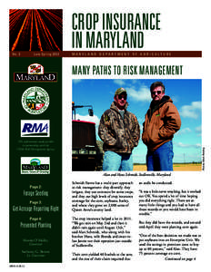 Crop Insurance In Maryland No. 3Late Spring 2012 Maryland Department of Agriculture