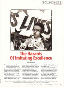 SOUNDINGS SEPT/OCT 2005 The Hazards Of Imitating Excellence By Richard Conniff