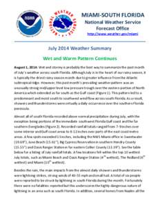 MIAMI-SOUTH FLORIDA National Weather Service Forecast Office http://www.weather.gov/miami  July 2014 Weather Summary