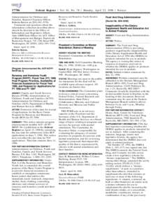 [removed]Federal Register / Vol. 61, No[removed]Monday, April 22, [removed]Notices Administration for Children and Families, Reports Clearance Officer,