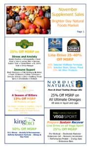 November Supplement Sales Brighter Day Natural Foods Market Page 1