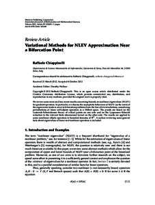 Variational Methods for NLEV Approximation Near a Bifurcation Point