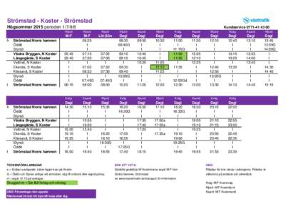 Strömstad - Koster - Strömstad Högsommar 2015 periodenKfjord M-F fr