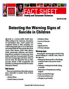 Detecting the Warning Signs of Suicide in Children