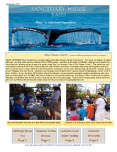 September[removed]Sanctuary Whale Tales Maui ’ s Volunteer Newsletter