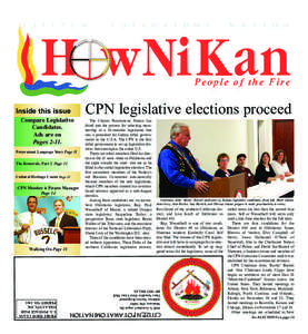 Inside this issue Compare Legislative Candidates. Ads are on Pages[removed]Potawatomi Language Story Page 11