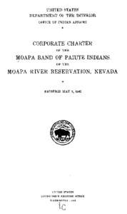 Corporate Charter of the Moapa Band of Paiute Indians of the Moapa River Reservation