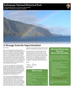 Kalaupapa Leprosy Settlement and National Historical Park / Molokai / Kalaupapa Airport / Kalaupapa /  Hawaii / Kalawao County /  Hawaii / National Park Service / Alternatives / Hawaii / Leper colonies / Geography of the United States