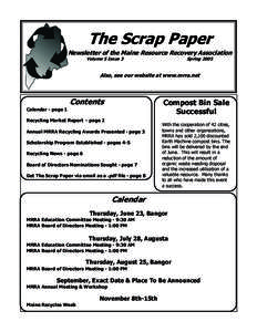 The Scrap Paper Newsletter of the Maine Resource Recovery Association Volume 5 Issue 3 Spring 2005