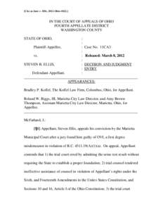 [Cite as State v. Ellis, 2012-Ohio[removed]IN THE COURT OF APPEALS OF OHIO FOURTH APPELLATE DISTRICT WASHINGTON COUNTY STATE OF OHIO,