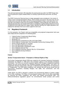 Land Use and Planning Technical Memorandum  1.1 Introduction