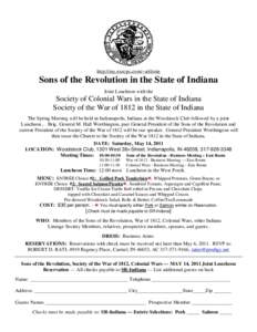 http://my.execpc.com/~sril/srin  Sons of the Revolution in the State of Indiana Joint Luncheon with the  Society of Colonial Wars in the State of Indiana