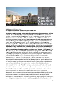 Gedenken an Das Programm des Hauses der Geschichte Österreich im März 2018 Zum Gedenken an den Anschluss