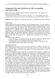 7th Int. Conf. on Harmonisation within Atmospheric Dispersion Modelling for Regulatory Purposes  &RPSDULVRQRIWKH-DJWYHMILHOGGDWDVHWZLWKFRUUHVSRQGLQJ ZLQGWXQQHOUHVXOWV Michael Schatzmann1, Christian Chauvet1, Be