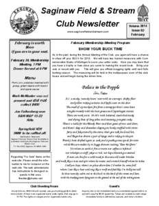 Saginaw Field & Stream Club Newsletter Volume[removed]Issue 02