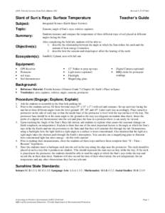 LIFE- Florida Caverns State Park (Malone HS)  Revised[removed]KAJ Slant of Sun’s Rays: Surface Temperature