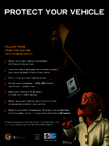 PROTECT YOUR VEHICLE  FOLLOW THESE CRIME PREVENTION TIPS FROM McGRUFF: