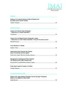 Vol.48, No.7 July[removed]Editorial Tendency for Increasing Severity of Natural Disasters and the Indian Ocean Tsunami Disaster Yasuhiro Yamamoto ............................................................................