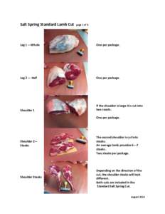 Salt Spring Standard Lamb Cut  page 1 of 3 Leg 1 —Whole