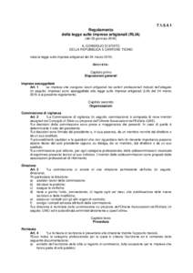 Regolamento della legge sulle imprese artigianali (RLIA) (del 20 gennaioIL CONSIGLIO DI STATO DELLA REPUBBLICA E CANTONE TICINO