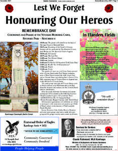 Senior Connector www.seniorconnector.com  November 2007 Remembrance Day 2007 • Page 1