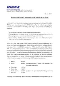 Osaka Gas / Ichthys / Energy / Economy of Asia / Inpex / Economy of Japan / Liquefied natural gas