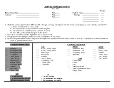 Microsoft Word - Activity Participation Fee Form - Updated[removed]doc