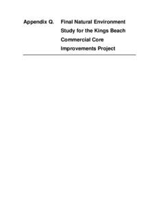 Appendix Q.  Final Natural Environment Study for the Kings Beach Commercial Core Improvements Project