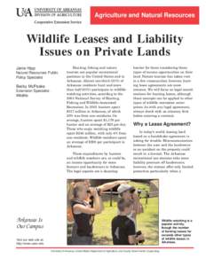 Wildlife Leases and Liability Issues on Private Lands - FSA9089