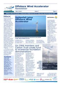 Offshore Wind Accelerator Newsletter March 2013 Issue 7