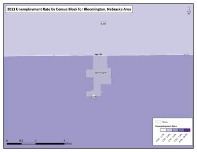 ´  2013 Unemployment Rate by Census Block for Bloomington, Nebraska Area 1.6%  Hwy 136