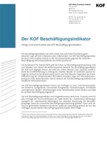 KOF Swiss Economic Institute ETH Zürich WEH D 4 Weinbergstrasse[removed]Zurich, Switzerland Phone +[removed]