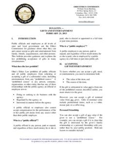 OHIO ETHICS COMMISSION William Green Building 30 West Spring Street, L3 Columbus, Ohio[removed]Telephone: ([removed]Fax: ([removed]