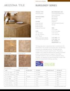 PORCELAIN & CERAMIC  BURGUNDY SERIES PRODUCT TYPE  RECOMMENDED USES