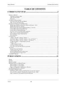 Howard Wiseman  Curriculum Vitae June 2013 TABLE OF CONTENTS CURRICULUM VITAE .........................................................................2	
  