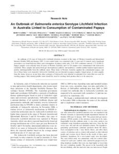 An Outbreak of Salmonella enterica Serotype Litchfield Infection in Australia Linked to Consumption of Contaminated Papaya