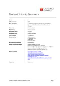 University Governance Charter