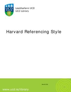 Harvard Referencing Style  March 2014 Harvard Referencing Style