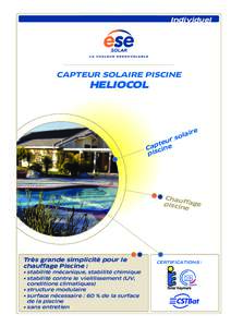 Individuel  CAPTEUR SOLAIRE PISCINE HELIOCOL